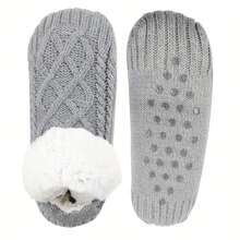 1/2 Perechi Șosete de casă pentru bărbați, căptușite termic, anti-miros, antiderapante, potrivite pentru casă și birou, toamnă/iarnă