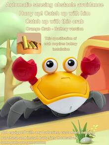 2 Styles Battery-Powered Or Rechargeable Funny Crab Walking Toy, Sensory Stress Relief Toy, Creative Crawling Escape Toy, Interesting Pretend Play Toy, Great Gift For Kids, Boys And Girls, Birthday, Holiday - Multicolor - View 17