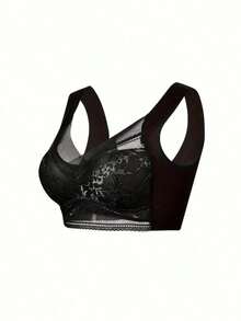 6 Pieces Women's Large Bra Gathered Soft Ice Silk Seamless Top Bra Lace No Wire Ring Summer Bra Tops Underwear, Bralettes For Women, Lingerie For Women, Bras For Women - Nhiều màu - Xem 9