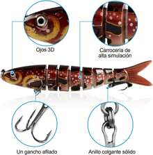 3PCS Señuelos de Pesca, Curricanes de Pesca, Cebo Biónico Multiarticular, Like Natación como Pescado. Señuelos de Pesca para Lobina, Adecuado para Aguas de Agua Dulce y Marina - 3 - Ver 3
