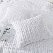 Blue Quilt King Size Bedding Sets With 2 Pillow Shams, Lightweight Soft Bedspread Coverlet, Quilted Blanket Thin Comforter Bed Cover All Season, 3 Pieces, 104x90 Inches, All - Season Bedding - 白色 - 查看 4
