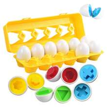 Izengate 12pcs Egg Matching Toy, Color & Shape Identification Sorting Puzzle, Educational Early Learning Sensory Toy, Suitable For Toddlers 18+ Months, Children's Christmas & New Year Gift - Multicolor - View 12