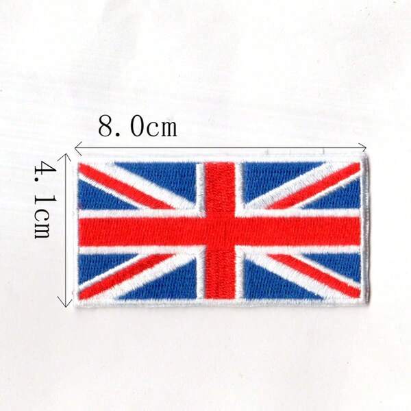 1 pieza Parche bordado con la bandera vibrante del Reino Unido - Diseño de bandera roja, blanca y azul, adecuado para personalizar chaquetas, jeans, sombreros - Excelente para manualidades y eventos nacionales