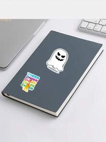 100PCS Gothic Art Coffin And Ghost Stickers Graffiti Vinyl Stickers For Scrapbook, Journaling, Laptop, Bumper, Skateboard, Water Bottles, Computer, Phone, Cartoon, Hard Hat, Car Stickers And Dec - Multicolor - View 7