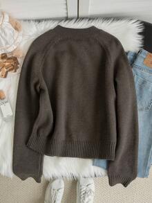 女士保暖双面拉链开衫毛衣，秋冬季，返校季 - 鼠灰色 - 查看 6