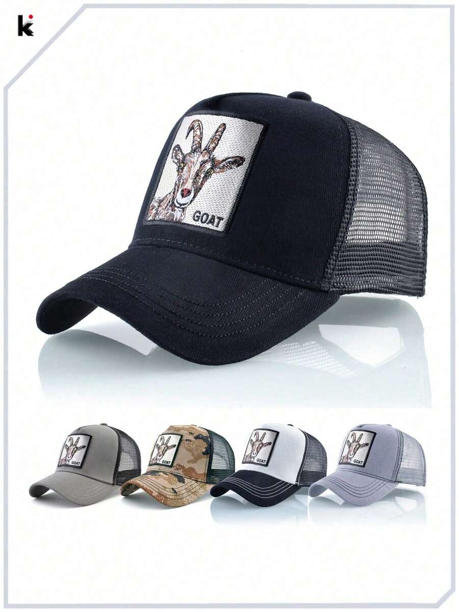 KKISSBAOBEI 1 st lastbilshatt med broderad getlapp, lämplig för avslappnad, sport, resor