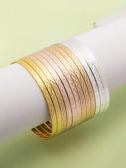 3pcs Bling Bling Exquisite Shiny Luxury Unique Design Popular Stacking Bracelets