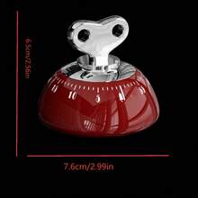 1个60分钟磁性厨房定时器，带响亮闹铃 - 无需电池，耐用塑料机械烹饪定时器，适用于烘焙、烤制和烧烤，易于读取的红色指针和透明玻璃盖，紧凑设计，适合家庭和专业厨房使用