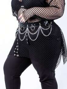 Waist Chain Belt,Casual Gothic Jewelry Body Chain,Adjustable Waist Belt For Party Cosplay,Silver Chain Leather Belt