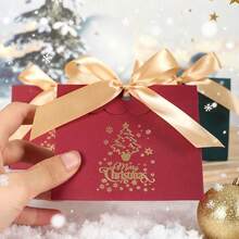 5/20 Pcs Christmas Tree Pattern Gift Theme Dessert Packaging Box, Biscuit Snack Gift Packaging, Christmas Candy Gift Packaging Gift Box - Wave Cover - View 3
