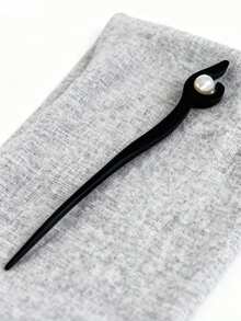 1支复古风格木质珍珠发簪，复古风发夹，发髻筷子，适合女士和女孩，长款厚发饰品，发夹，送礼佳品，日常佩戴，度假，节日，派对，约会，上学用品，发髻延长，发夹 - 白色 - 查看 1