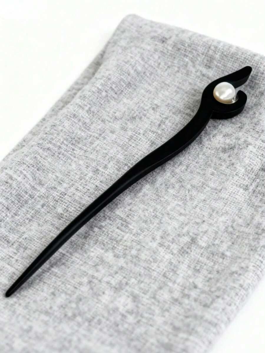 1支复古风格木质珍珠发簪，复古风发夹，发髻筷子，适合女士和女孩，长款厚发饰品，发夹，送礼佳品，日常佩戴，度假，节日，派对，约会，上学用品，发髻延长，发夹 - 白色 - 查看 1