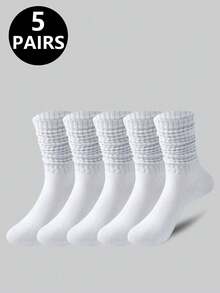2/5/6/8 Pairs Men's Mid-Calf Socks, Casual Minimalist, Suitable For Couples, All Seasons - Multicolor - View 9