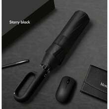 Portable Umbrella With Automatic Folding Design, Equipped With A Ring Buckle, Suitable For Both Sunny And Rainy Weather, Windpro - XÁM - Xem 6