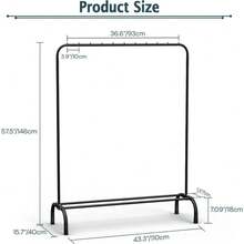 Black Metal Clothes Rail - Garment Rack With Bottom Shoe Rack Storage Shelf For Coats Skirts Sweaters Steel - Default - View 5