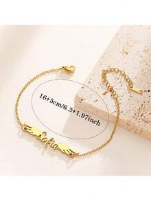 1 buc Brățară Personalizată cu Nume Aripi de Înger, Bijuterii din Oțel Inoxidabil, Brățară Creative, Cadou Personalizat, Cadou pentru Iubit, Brățară, Cadou Personalizat, Brățară pentru Prietenie, Colier cu Nume, Brățară Personalizată, Cadou pentru Femei, Cadou de Zi de Naștere, Cadou de Aniversare, Cadou de Crăciun, Cadou de Halloween, Brățară pentru Cupluri, Purtare Zilnică și Cadou, Potrivită pentru Familie, Cadou Preferat al Prietenilor