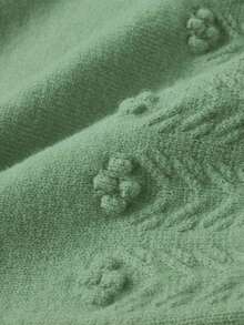 Plus Size Women Crew Neck Drop Shoulder Long Sleeve Casual Sweater, Suitable For Christmas, Elegant Dress For Women, Valentine Outfits - Green - View 5