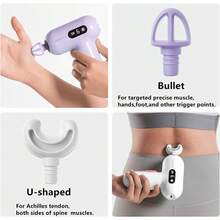 Massage Gun Deep Tissue Muscle Massage For Pain Relief Fascia Gun With 4 Massages Heads Electric Portable Hand Held Massager Gun For Back Body Sore Muscles Pain Relief Gifts Office Home Athletes Pink - LightPink - View 7