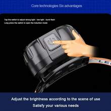 1/2PCS Led Induction Headlamp USB Headwear Strong Light Sensor Flashlight Night Fishing Light Waterproof Head Flashlight For Camping
