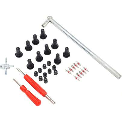 Juego de herramientas de instalación de extractor de vástago de válvula, extractor de vástago de válvula de coche, herramienta de instalación de reparación de neumáticos, suministros de herramientas