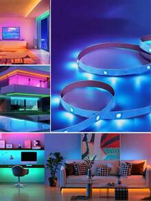 1pc 44-Key Remote Control LED Strip Light, Suitable For Bedroom, Living Room, Home Decor, Party Lighting, Adjustable Color & Mode,LED Strip Lights RGB 44 Key Controller Night Light, Living Room, Kitchen, Christmas Party, Halloween Party Festival, Bedroom Small Night Light, LED Strip USB Light LEDs Flexible LED Tape 1m/2m/3m/5m For TV, Computer, Cabinet Backlight - Colored Light - View 3