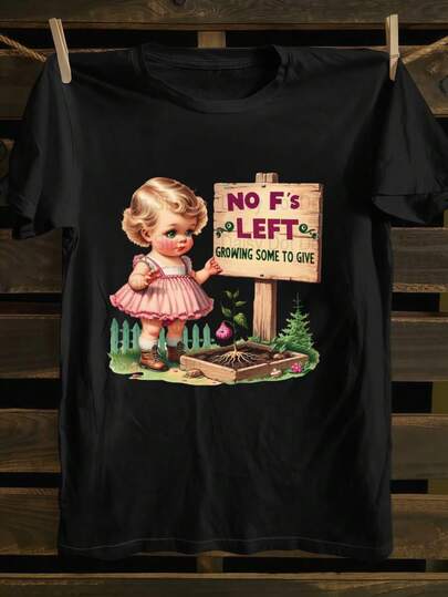 Men'S Vintage Rock-Shirt - Funny NO F'S LEFT GROWING To Give Graphic Tee - Soft Breathable Cotton Shirt Everyday & Special Occasions - Sizes 1X-6XL - Retro Humor Apparel Adults, Vintage Tshirt, Casual Wear, Playful Design, Comfortable Fit, Statement Top, Humor Lovers, PLUS SIZE