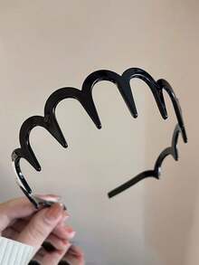 4条波浪齿状发带，简约时尚，防滑，适合女性面部清洁和头发护理，家居美容发饰发带 - 4PCS多色 - 查看 4