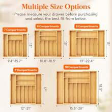 TFKI Silverware Drawer Organizer Expandable Utensil Tray For Kitchen Bamboo Flatware And Cutlery Holder Wood Adjustable Storage For Spoons Forks Knives Large White - White - View 2