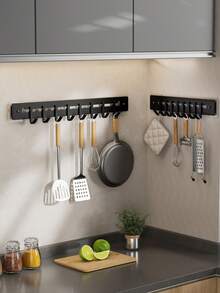 1个厨房挂钩，免钻孔多功能家用支架，壁挂式厨房用具收纳架，壁挂式收纳架，勺子，铲子，小锅，抹布，锅盖收纳架，现代家用和商用厨房收纳架。 - 彩色 - 查看 7
