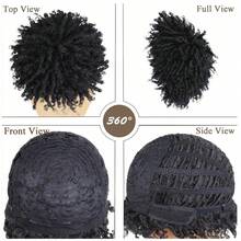 Dreadlock Wig Male Short Braided Wigs Dreads Men Guys Short Synthetic Afro Twist Faux Locs Braid Wig - 黑色 - 查看 6