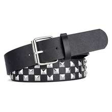 Women's Studded Belt Punk Rock Goth -Leather Spiked Belts For Fashion, Casual Wear - Gothic Style Thick Belts Black, X-Small - Large - 多色203 - 查看 1