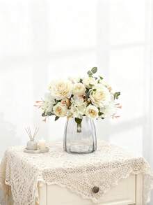 1/80 Stücke künstliche Rosenblumen Bouquet, geeignet für Geburtstagsdekoration, Hochzeitsblumenkorb, Brautstrauß, Heimdekoration, Restaurant, Schlafzimmer, Fenstersims, Vase Dekoration, Neujahrsdekoration, Garten, Schulanfang, Frühlingsdekoration, DIY Kranz Material, Geburtstagsdekoration, Heimdekoration Accessoires, Valentinstag, Neujahrgeschenk - Weiss - Übersicht 6