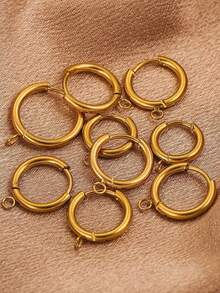 Stainless Steel Round Hoop Earrings, Fashion Jewelry Accessories