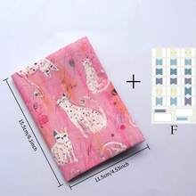 1个A5/A6斑点猫系列书套，计划本保护套，日记本保护壳，办公文具用品，赠送1张布艺索引贴纸