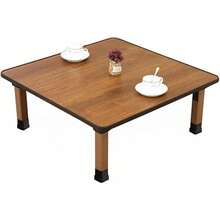 Japanese Foldable Coffee Table Portable Low Tea Table Wooden Folding Dining Study Breakfast Serving Table Collapsable Small Desk Tatami Sitting On The Floor Table For Home Living Room Bedroom Study SpaceSaving Design 27.6 11.8in Square Lightweight And Easy To Store - 棕色 - 查看 1