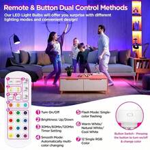 2PCS Rechargeable Light Bulbs Remote Control Battery Operated Light Bulb With Timer, Dimmable, 3 Color Temperatures - 2PACK-RGB - 查看 8