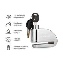 Redlemon - Candado para Bicicleta y Motocicleta con Alarma, Sensor de Movimiento,  Antirrobo de Compatible con Vehículos con Llanta de Disco, Resistente a Salpicaduras - 1 - Ver 3