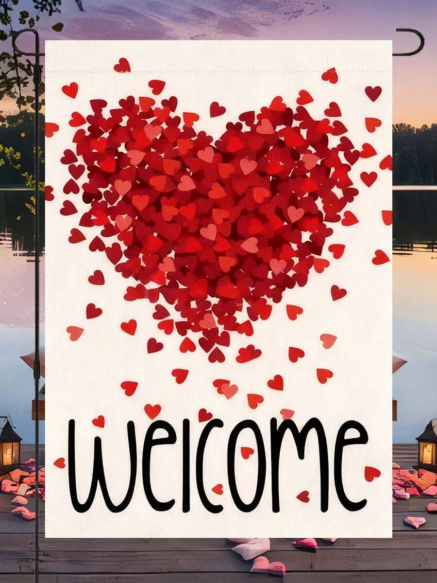 1 Stück Valentinstag Garten Flagge Dekoration, keine Stromversorgung nötig, Foto Requisite - Verschiedenfarbig - Übersicht 1