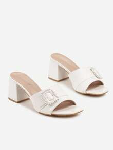 Boho Chic Block Heel Sandals Women Summer Casual Travel - White - View 5