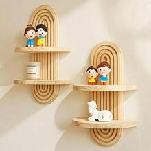 1 件装波西米亚拱形壁挂架，木质悬浮置物架，壁挂式烛台，波西米亚风格装饰展示架 - 天然木质手工香薰架，花瓶架，波西米亚风格墙面装饰 - 坚固耐用，节省空间，易于安装，防滑，多用途 - 适用于客厅、卧室、浴室、餐厅、玄关、阳台、家庭办公室