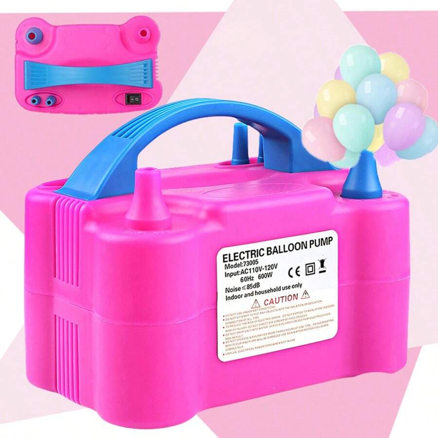 WEFANCY Electric Balloon Pumping 10 Balloon Blower Inflator Dual Nozzle Portable Inflator 600W Balloon Inflator Suitable For Birthdays, Halloween, Weddings, Adult Ceremonies, Schools, Party Decorations (US Plug 110V)