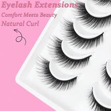 7 pares de pestañas postizas de visón falso de ojos de zorro, pestañas postizas naturales y completas, esponjosas y delgadas para uso diario, esenciales de viaje, herramientas de maquillaje para extensión de pestañas