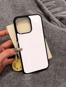 Pretty Pink Stripe Design Element-Design Phone Case, Suitable For IPhone Models 16, 15, 14 Pro Max, 13, 12, 11, XR, XS Plus Phone Cases, Made Of TPU Silicone Material, Providing Shock And - 黑色CZ111 - 查看 5