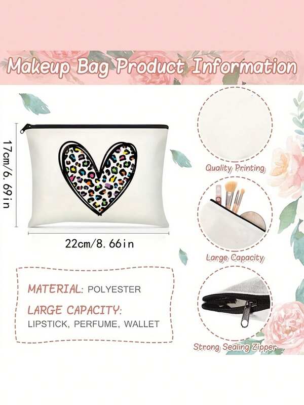 1 Pc Single-Sided Cute Canvas Makeup & Medication Storage Bag With Romantic Feather & Rose Retro Theme Elements – Durable And Large-Capacity, It Is Suitable For Parties, Travel, And Shopping. Featuring A Minimalist Style, This Lightweight, Foldable, Open-Top Bag Is Machine-Washable, Unlined, And Has A Buckle-Free Design, Ideal For Women.