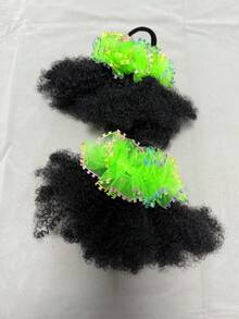 2 SET/PACK Kids Hair Buns Kids Afro Puff Soft Hair Marley Kinky Bulk For Hair Girl With Elastic - Natural Black - View 13