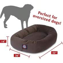 52 Inch Suede Calming Dog Bed Washable 52x35x11 Inch Cozy Soft Round Donut Pet Bed With Spine Support For Dogs To Rest Their Head  Size Chocolate Color Ideal For Senior Dogs And Arthritis Relief Comfortable Sleeping Solution For Large Breeds - 52in - Xem 3