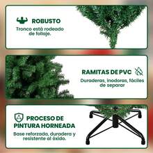FARSEE  210 cm x 800 ramas, Abeto artificial verde con soporte, perfecto para regalar en Navidad. - Multicolor - Ver 7