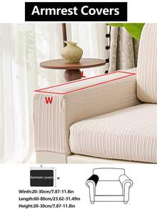 1件装弹力沙发套，加厚保暖防滑全包覆式沙发座套，四季皆宜，布艺沙发套，可机洗，防尘，宠物友好，卧室、办公室、客厅装饰性沙发保护套，适用于1/2/3/4人座及L型沙发 - 米色 - 查看 18