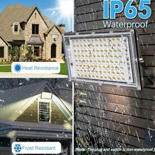 Foco LED exterior, impermeable, con soporte, ángulo ajustable, alto brillo, bajo consumo de energía, fabricado en aluminio de alta calidad.