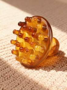 1 件装宽齿梳，头部按摩梳，可爱章鱼造型，树脂材质，圆齿设计，舒适头皮按摩，四种颜色可选。